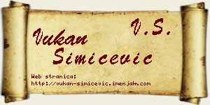 Vukan Simićević vizit kartica